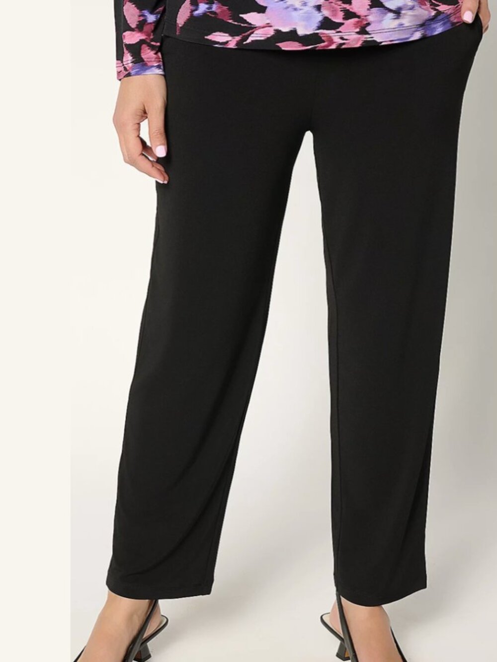 Susan Graver Liquid Knit Straight Leg Ankle Pants  16562
